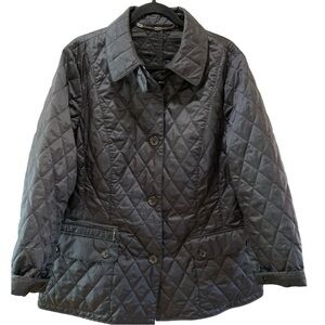 Fuchs Schmitt Womens Black Winter Puffer Coat Sz 18 W/Pockets Button Closure